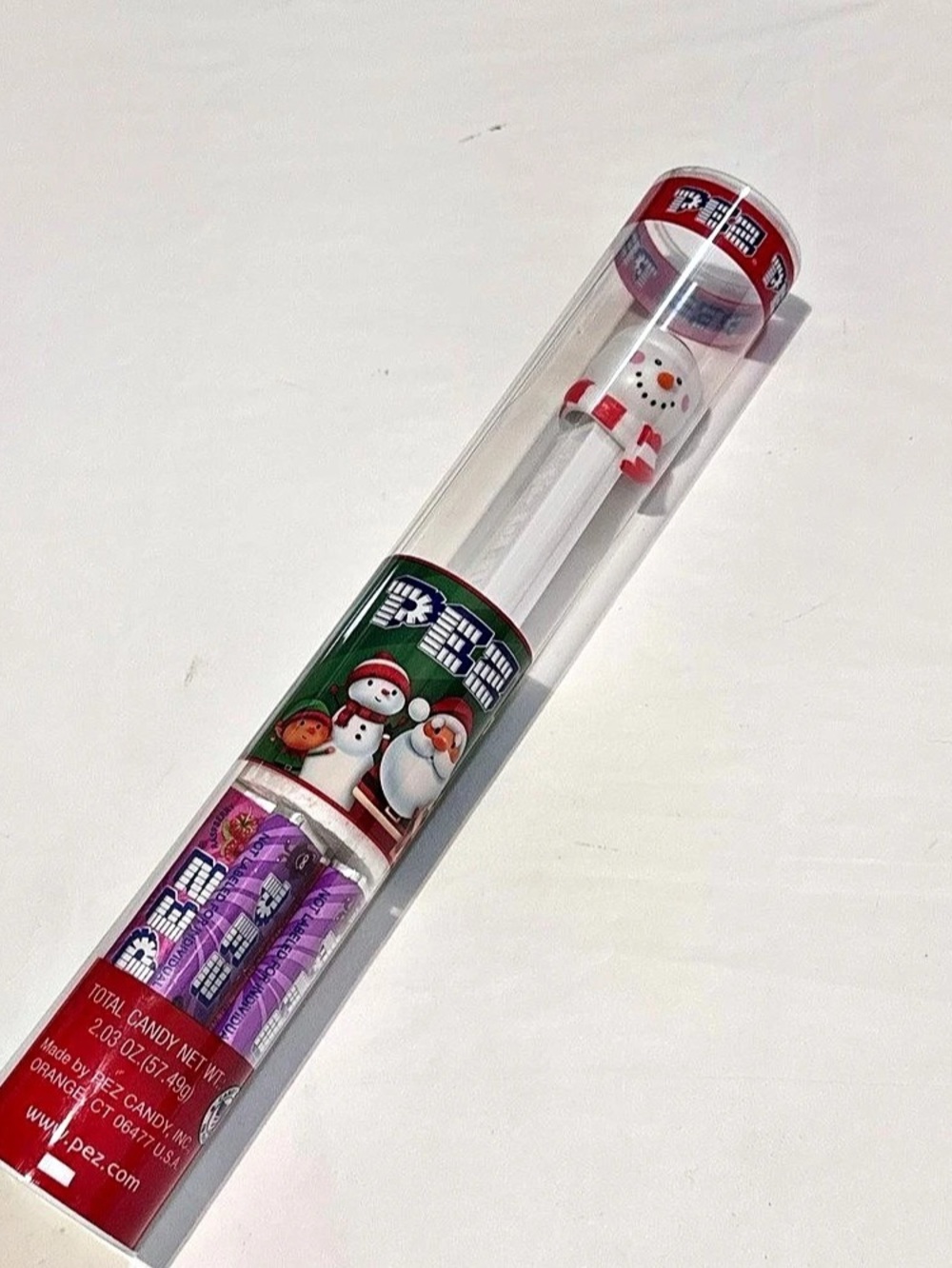 PEZ Christmas Tube Pack Snowman Dispenser with Candy Refills